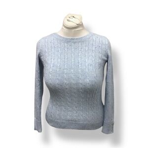Talbots Women’s Crewneck Cable-knit Sweater, Light Blue, Size XS